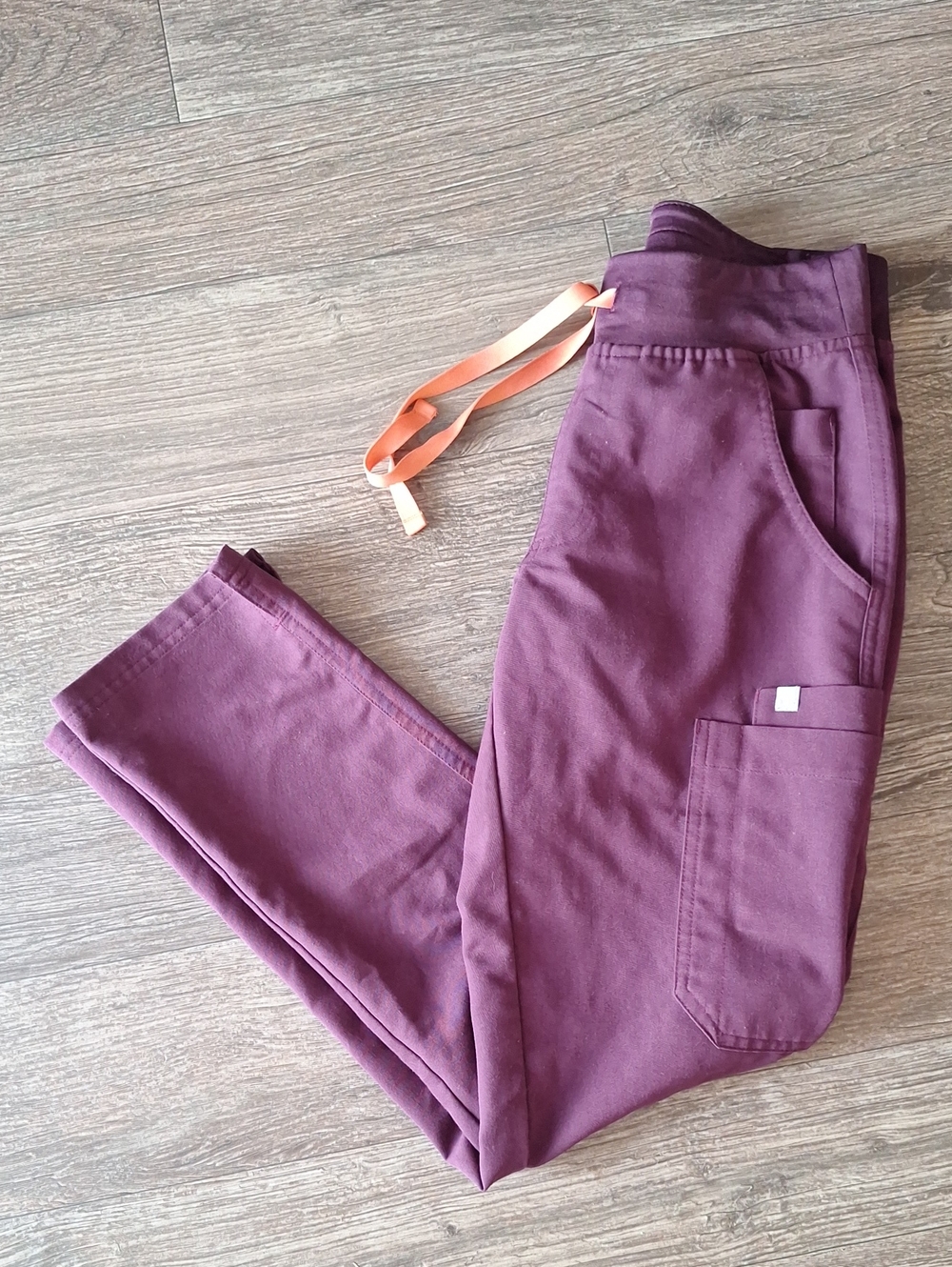 Figs Women's Cargo in Plum with Peach Drawstring Pants Size XXS